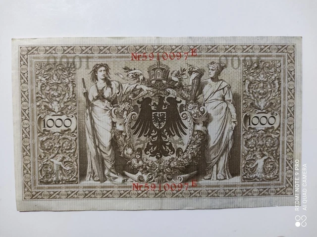 Reichsbanknote 1000 Mark 1910 Rotes Siegel Wert picclick.de