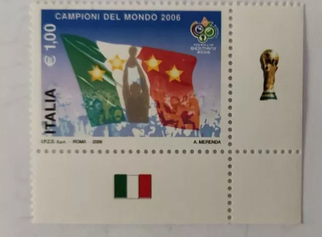 2006 Italia Repubblica Francobollo Varieta' * Italia Campioni Del Mondo* 