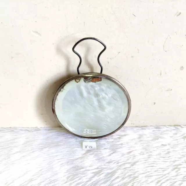 1930s Vintage Glass Mirror Tin Framed Stand Vanity Decorative Collectible V131