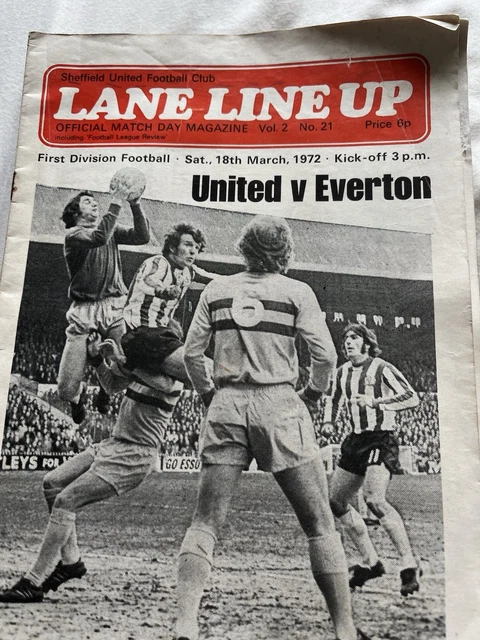 SHEFFIELD UNITED LANE Line Up Match Programme Collection 1971/72 Bulk ...