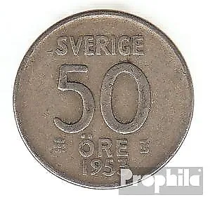 Sweden km-number. : 825 1956 very fine Silver very fine 1956 50 Öre Crown
