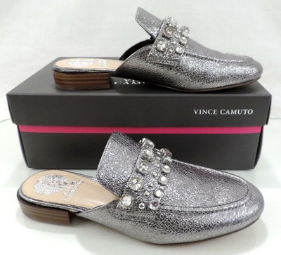Women's Vince Camuto Torlissi Jewels Loafer Flat Mules Dark Gunmetal Size 7.5