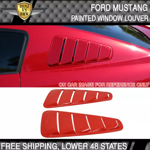 05 06 07 08 09 Mustang V6 Side Window Louver Painted Colorado Red # D3 - ABS