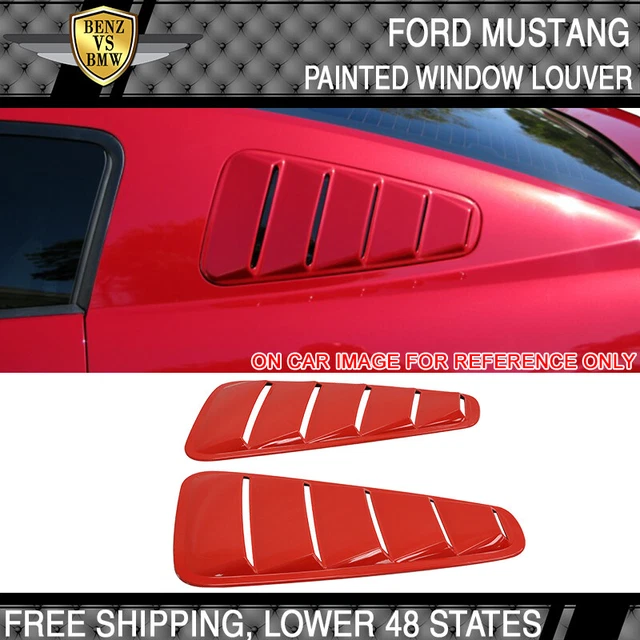 05 06 07 08 09 Mustang V6 Side Window Louver Painted Colorado Red # D3 - ABS