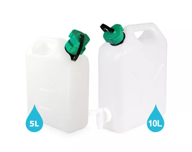 Ondis24 Wasserkanister 5L / 10L mit Hahn für Trinkwasser tropfsicher Kunststoff