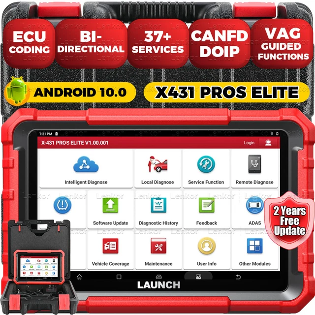 2024 LAUNCH X431 PROS Elite Outils Scanners OBD2 Systèmes Complète ...