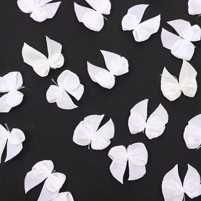 100 Pcs Scrapbook Pages Satin Black Bows Girl Hair Bows Hairpin 11