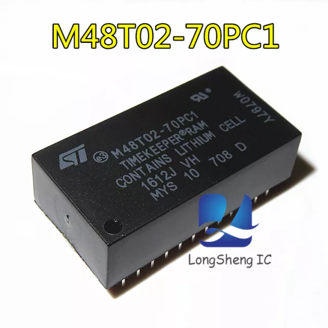 1pcs M48T02-70PC1 Package: DIP 24 Kbit 2Kb x8 TIMEKEEPER RAM new