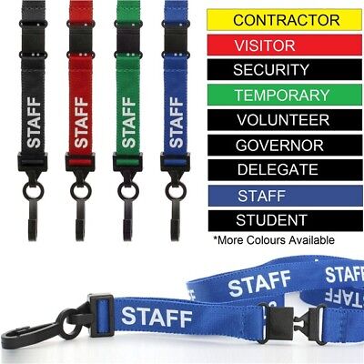 PRE PRINTED Lanyards Neck Strap For ID Pass Card Badge Holder Safety Breakaway