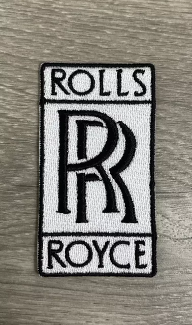 ROLLS ROYCE Logo Sign Classic Car 1.75" x 3" Iron-on or Sew-on Embroidered Patch