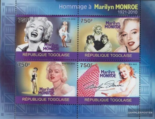 Togo 3529-3532 Kleinbogen (kompl.Ausg.) postfrisch 2010 Marilyn Monroe
