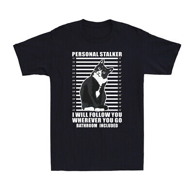 Tuxedo Cat Personal Stalker Funny Cat Kitten Lovers Shirt Gift Men's T-Shirt