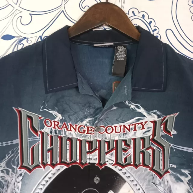 ORANGE COUNTY CHOPPERS 2004 SHIRT FULL PRINT MOTORCYCLES RIDERS DEADSTOCK KOHL's 2