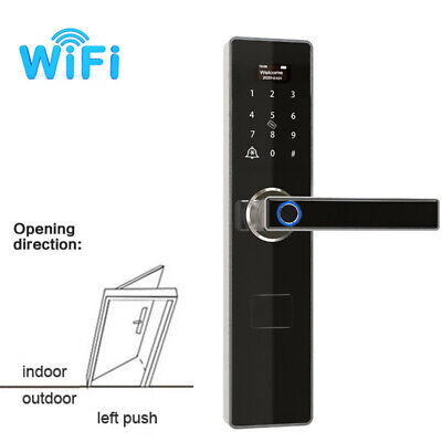 WiFi Fingerprint Smart Doorlock Wireless Remote Control TuYa APP Locks Black D2