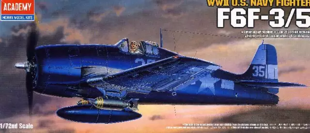 Academy Grumman F6F-3 oder F6F-5 Hellcat Modell-Bausatz 1:72 USS Yorktown Hornet