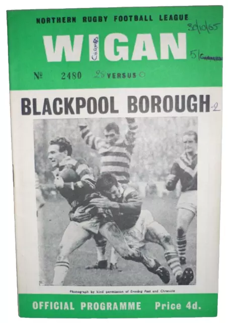 Wigan v Blackpool Borough 30th October 1965 League Match @ Central Park, Wigan
