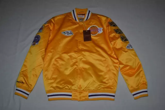 Los Angeles Lakers Mitchell & Ness CHAMP CITY SPARKLE SATIN NBA Jacket  - Gold