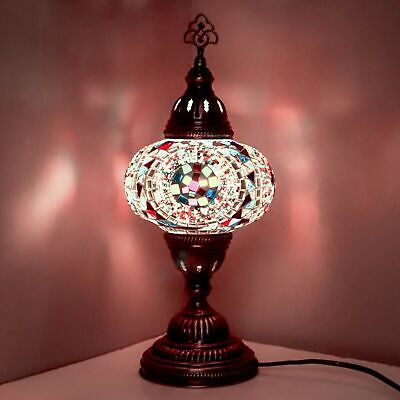 Lampada da tavolo turca stile Tiffany vetro colorato marocchino mosaico lamp..