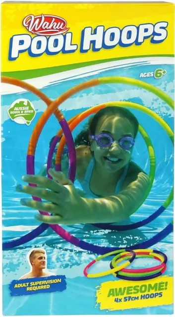 4x Wahu Party Pool Hoops Underwater Games Kids Water Toy Fun Summer Outdoor 6y+ 2