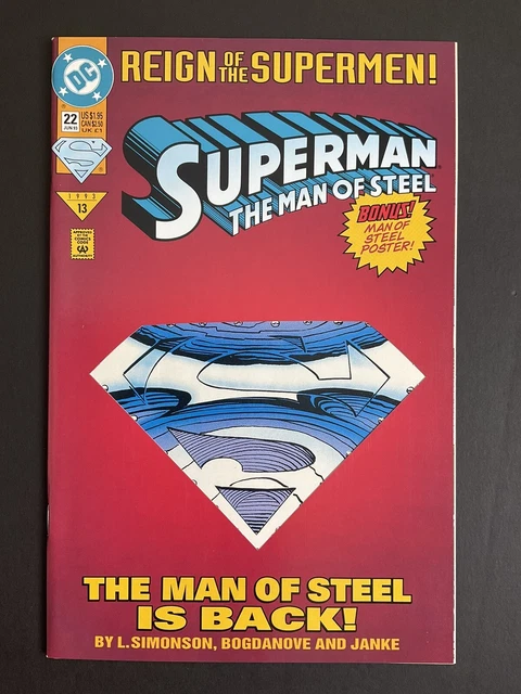 Superman Man of Steel #22 DC Comics 1993 Die-cut Double Cover Poster Boarded