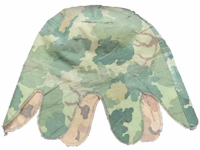 Original 1965 Vietnam War Era Mitchell Pattern Reversible Camo M1 Helmet Cover