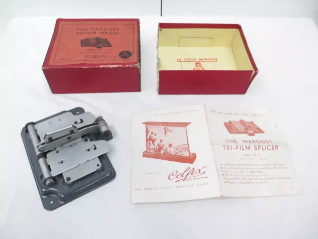 Vintage french marguet tri film splicer with original packaging and manual