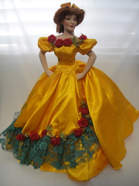 Franklin Mint Belle Watling Gone With the Wind Porcelain Doll + Stand