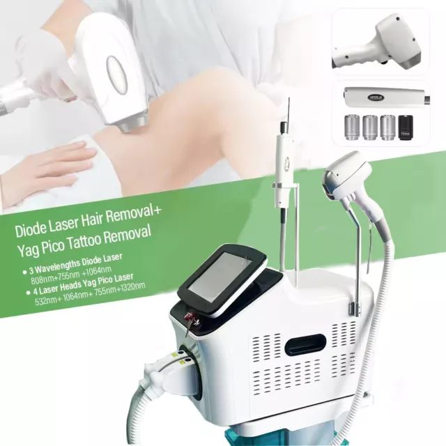 2 in 1 diode laser nd yag picosecond laser tattoo removal hair removal machine