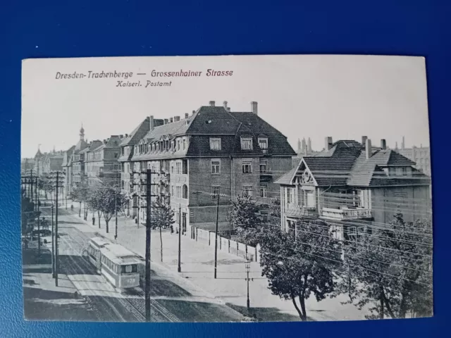 AK Dresden-Trachenberge Großenhainer Straße Kaiserl. Postamt Straßenbahn