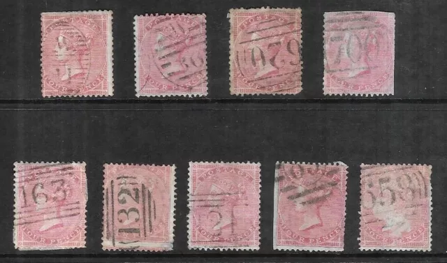 Small Quantity 1855 Four Pence Postage Stamps, Queen Victoria Sg 66, Used.