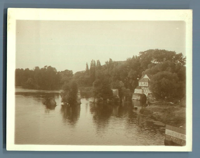 France, Old Pont de Vernon (Eure) Vintage Silver Print.  Silver Print