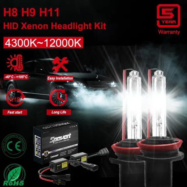 2X 55W H8 H9 H11 HID Xenon Bulbs&Ballasts Kit Replacement Headlight 4300K-12000K