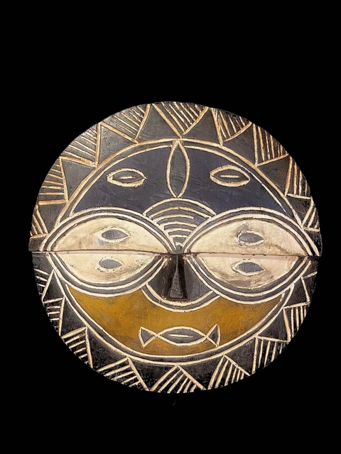 African mask antiques tribal Face vintage Wood Carved Hanging /Teke mask-6006