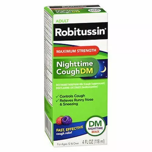 Robitussin Adult Nighttime Cough DM Liquid Maximum Strength 4 Oz By Robitussin