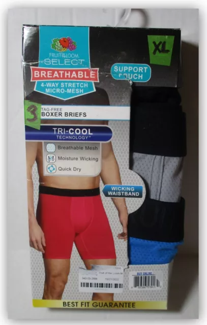 Fruit Of The Loom Men's Breathable Cooling Micro-Mesh Boxer Brief