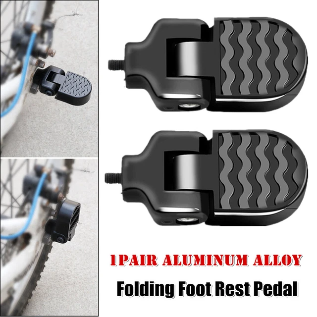 1Pair Electric Folding Bike Motorcycle Rear Passenger Foot Rest Pedal Pegs Pads