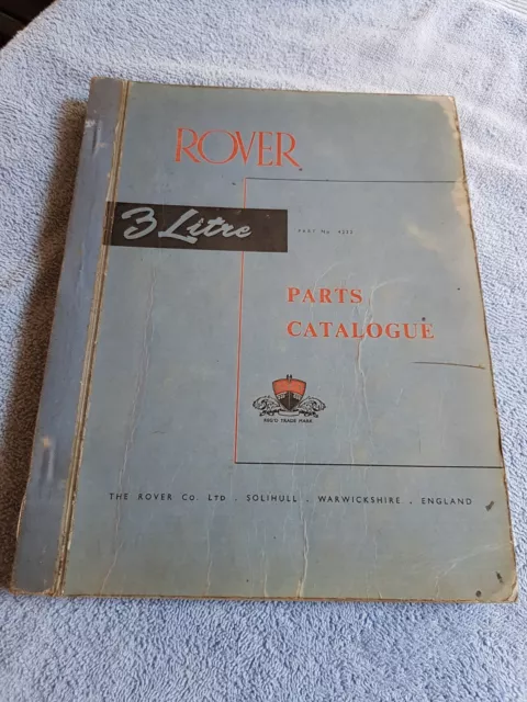 Rover P5 3 Litre Factory Parts Catalogue VGC FREE POST Book 1962 Mk1 Mk1A