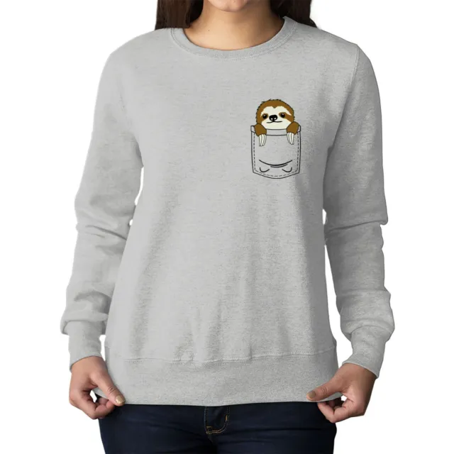 Sloth In Printed Pocket Funny Cute Pet Adults And Kids Sweatshirt