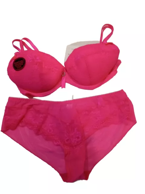 ANN SUMMERS PURE Lace Neon Pink Bra & Brief set 36D/12 New with Tags RRP  £26 £14.99 - PicClick UK