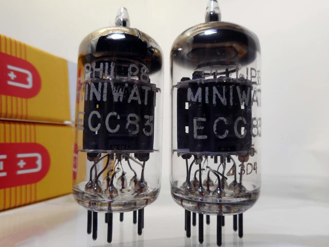 one 12AX7 ECC83 Philips yellow label tested & matched strong like NOS