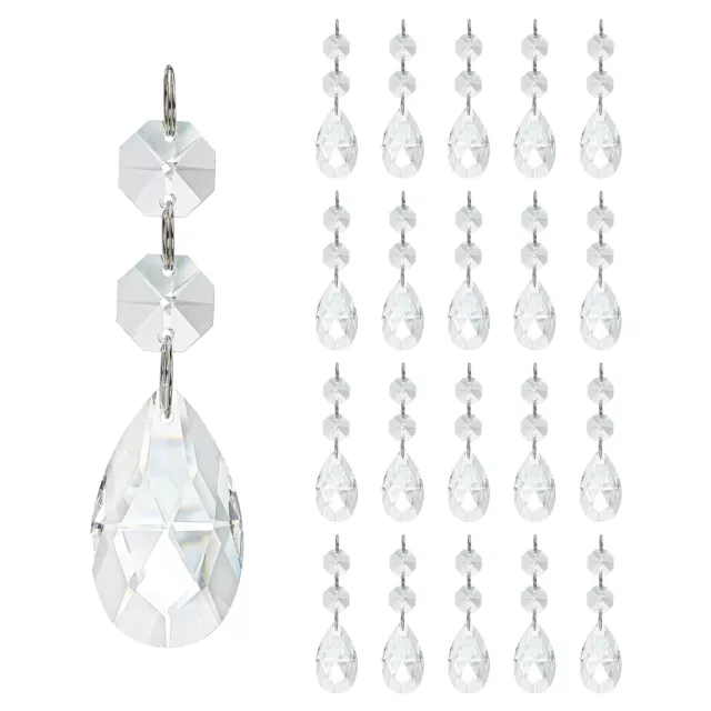 38mm Teardrop Chandelier Crystals Suncatcher, Clear Crystal Chandelier Prisms...