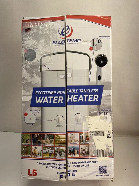 ECCOTEMP L5 Portable Outdoor Tankless Water Heater, Camping, RV, Nomadic Life ECCOTEMP L5 Portable Outdoor Tankless Water Heater, Camping, RV, Nomadic Life
