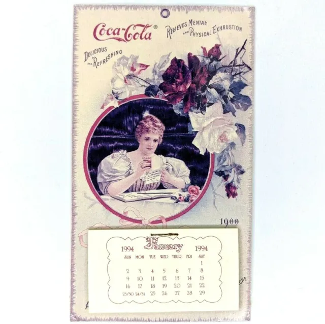 1994 Coca-Cola Calendar Magnet Victorian Gallery Graphics Lith 1900 Unused C4