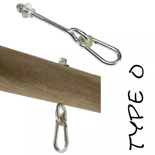 Schaukelhaken M12 x 250 mm mit Karabiner für Balken 9-12 cm Sicherheitshaken