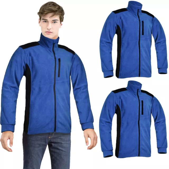 Ex Mens Fleece Jacket New Heavy Work Zip Pocket Anti Pil Outdoor Warm Coat Polar
