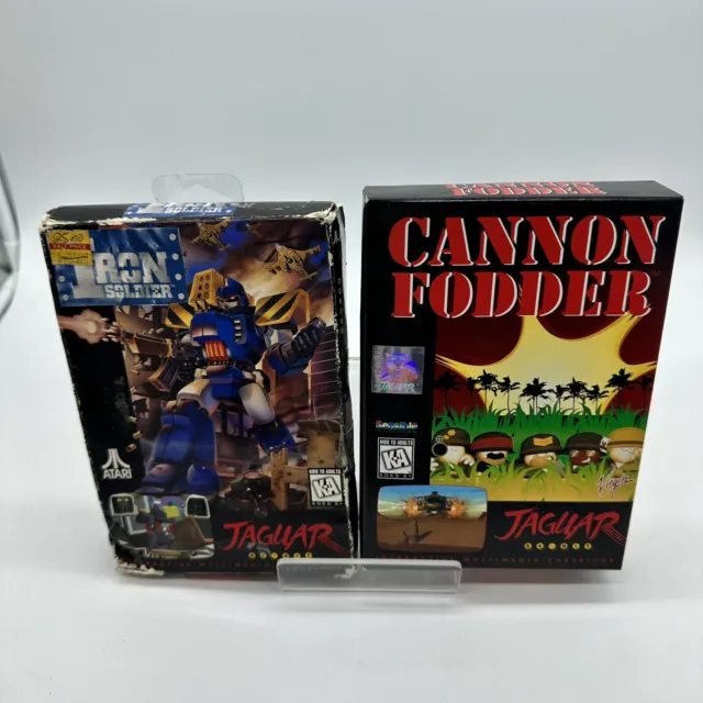 Iron Soldier & Cannon Fodder Atari Jaguar EMPTY BOXES ONLY Lot Bundle *NO GAMES