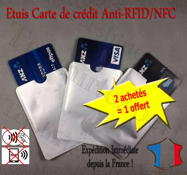 Etui ANTI-PIRATAGE Protection carte Bleue Visa bancaire sans contact RFID/NFC **