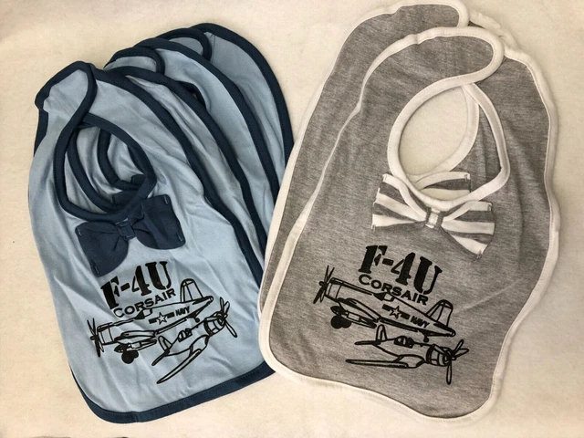 F4U Corsair Design 1, 2-Aircraft, Aviation, Screen Printed Baby Bib WWII