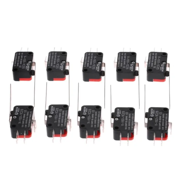 10pcs V-153-1C25 Limit Switches Long Straight Hinge Lever Type SPDT Micro Switch
