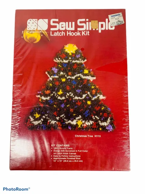 Kit de gancho por lotes simple de costura vintage árbol de Navidad H113 • 14""x14"" • Nuevo
